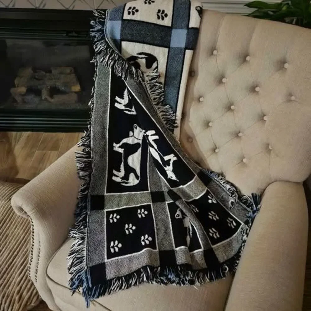 Cow print throw blanket